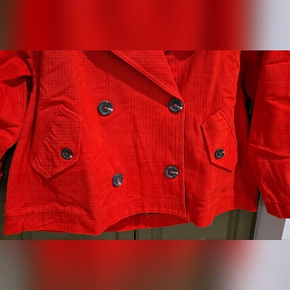 C- Free People Highlands Solid Peacoat/Jacket in High Risk Red NWT - Picture 7 of 8
